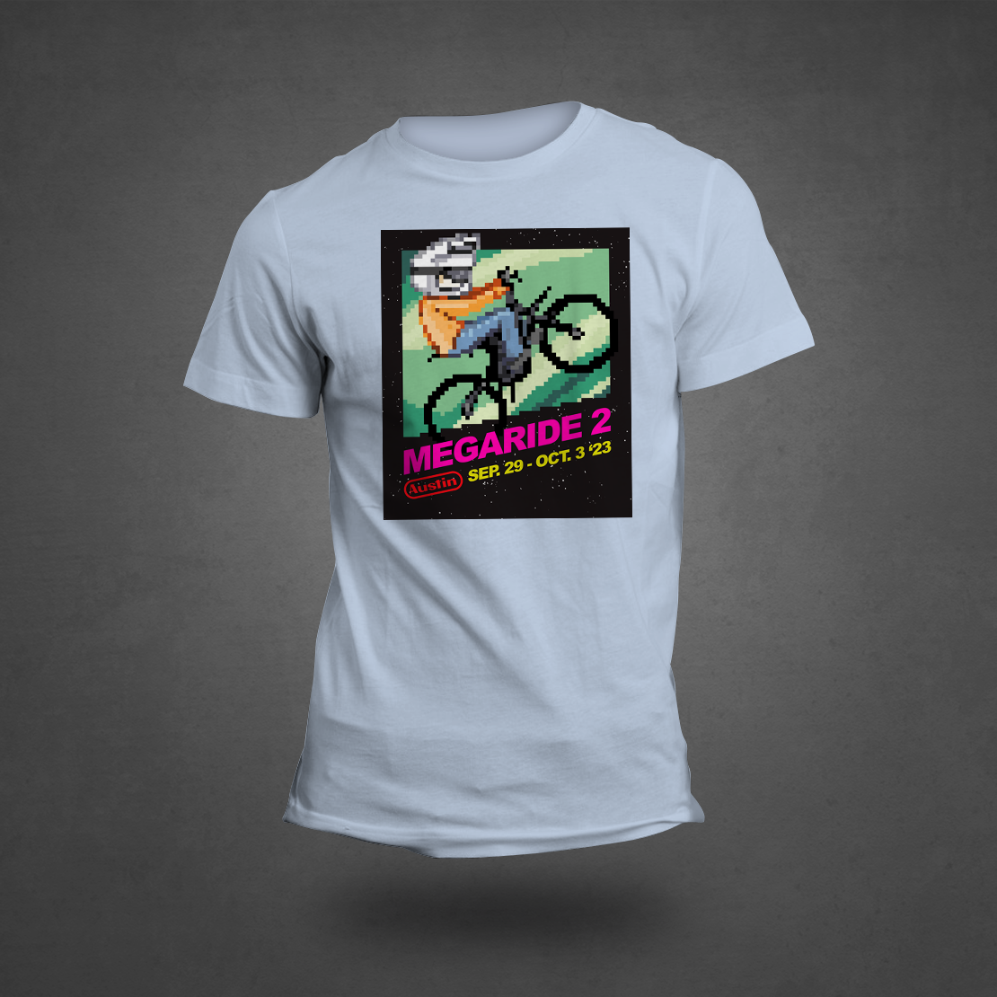 Mega Ride 2 T-shirt - Powder Blue – Podium Customs - Motorcycles & eBIkes